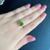 【パキスタン産】天然ペリドット 天然ダイヤモンド リング