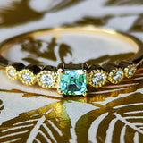 【アフガントルマリン】天然トルマリン 天然ダイヤモンド リング