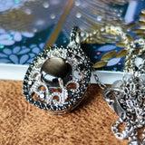 【魅惑の黒い宝石】天然ブラックスターサファイア 天然ブラックダイヤモンド ネックレス