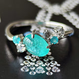 天然パライバトルマリン 天然ローズカットダイヤモンド リング