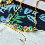 天然パライバトルマリン 天然ダイヤモンド ネックレス 18金