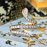 【スネークリング】天然ピンクサファイア 天然ダイヤモンド リング