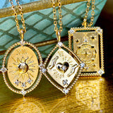 【タロットカード】太陽 天然ダイヤモンド 18金ネックレス