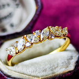 天然ダイヤモンド マーキスカット リング