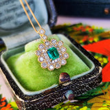 天然エメラルド 天然ダイヤモンド ネックレス