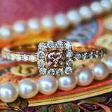 【ピンクダイヤ】FANCY BROWNISH ORANGY PINK 天然ダイヤモンド リング