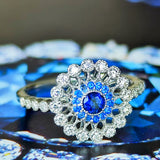 天然サファイア 天然アウイナイト 天然ダイヤモンド リング