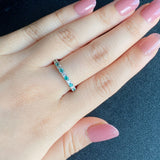 天然パライバトルマリン 天然ダイヤモンド 一文字タイプ プラチナリング