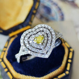 【お値下げ】カラーダイヤ FANCY INTENSE YELLOW VS2 プラチナリング