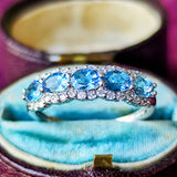 【サンタマリア】天然アクアマリン 天然ダイヤモンド リング