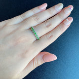 天然デマントイドガーネット 天然ダイヤモンド プラチナリング