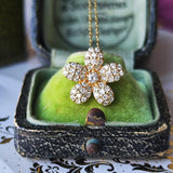 天然ダイヤモンド フラワーモチーフ パヴェ ネックレス