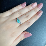 天然パライバトルマリン 天然ローズカットダイヤモンド リング