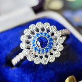 天然サファイア 天然アウイナイト 天然ダイヤモンド リング