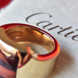 【Vintage Cartier】カルティエ サントス デュモン タイガーアイ 18金PG 10号 リング