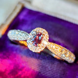 【トップ カラー】天然アレキサンドライト 天然ダイヤモンドリング