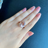 【大粒 8.84ct】天然モルガナイト 天然ダイヤモンド リング