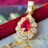 【ビルマ産】天然ルビー 天然ダイヤモンド ネックレス GIA