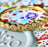 【ローズカット】天然ダイヤモンド ハーフエタニティリング