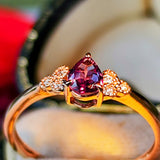 【アレキタイプ】天然カラーチェンジガーネット 天然ダイヤモンド リング