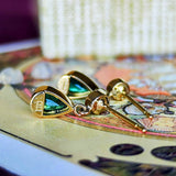 天然エメラルド 天然ダイヤモンド 18金ピアス