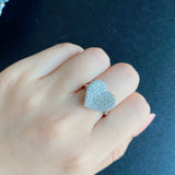 【全石 ハート&キューピッド】天然ダイヤモンド 0.88ct リング