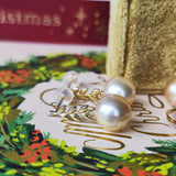 【アプリコット】有核淡水パール ピアス 10金