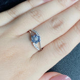 天然アレキサンドライト 天然ダイヤモンド フラワーモチーフ リング