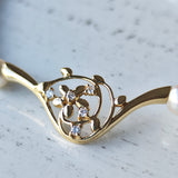 あこや真珠 ベビーパール 天然ダイヤモンド ヴィンテージネックレス