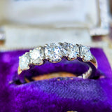 【三越百貨店】天然ダイヤモンド 1.0ct ヴィンテージリング 一文字