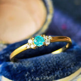 天然パライバトルマリン 天然ダイヤモンド リング