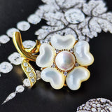 MIKIMOTO ミキモト シェル あこや真珠 ダイヤモンド ブローチ ペンダントトップ