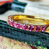 【お値下げ】マラヤガーネット 天然ガーネット ハーフエタニティリング