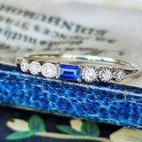 天然ユークレース コバルトブルー 天然ダイヤモンド リング