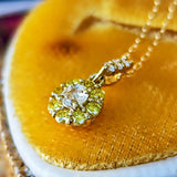 【お値下げ】ローズカット 天然ダイヤモンド イエローダイヤモンド 18金ネックレス