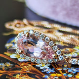 天然モルガナイト 天然ダイヤモンド ネックレス