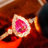 【アレキタイプ】天然カラーチェンジガーネット 天然ダイヤモンド リング