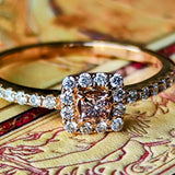 【ピンクダイヤ】FANCY BROWNISH ORANGY PINK 天然ダイヤモンド リング