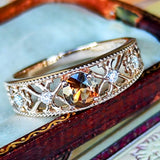 天然アンダリュサイト 天然ダイヤモンド 18金PGリング