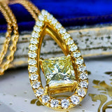 天然ダイヤモンド プリンセスカット ネックレス