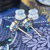 天然アクアマリン 天然ダイヤモンド ピアス