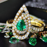 【コロンビア産】天然エメラルド 天然ダイヤモンド リング