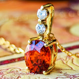 天然スぺサルティンガーネット
(マンダリンガーネット )天然ダイヤモンド ネックレス