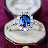 【非加熱 コーンフラワー】天然サファイア 天然ダイヤモンド リング