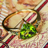 【パキスタン産】天然ペリドット 天然ガーネット 天然ダイヤモンド リング