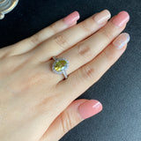 天然スフェーン 2.22ct 天然ダイヤモンド リング