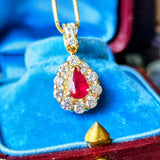 【ビルマ産】天然ルビー 天然ダイヤモンド ネックレス GIA