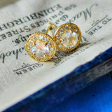 【お値下げ】天然アンデシンラブラドライト 天然ダイヤモンド 18金ピアス