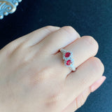 【2石とも 非加熱 ピジョンブラッド】天然ルビー 天然ダイヤモンド リング