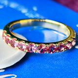 【マラヤガーネット】天然ガーネット ハーフエタニティリング